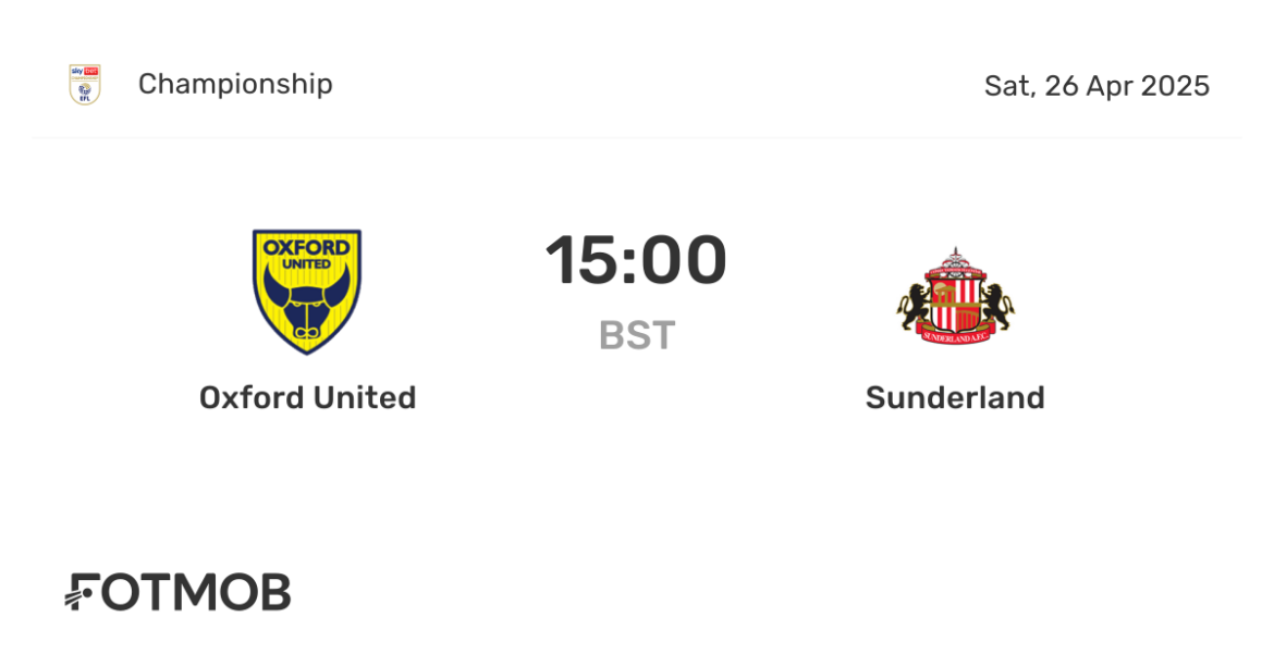 Oxford Utd vs Sunderland: A Key Clash in League One
