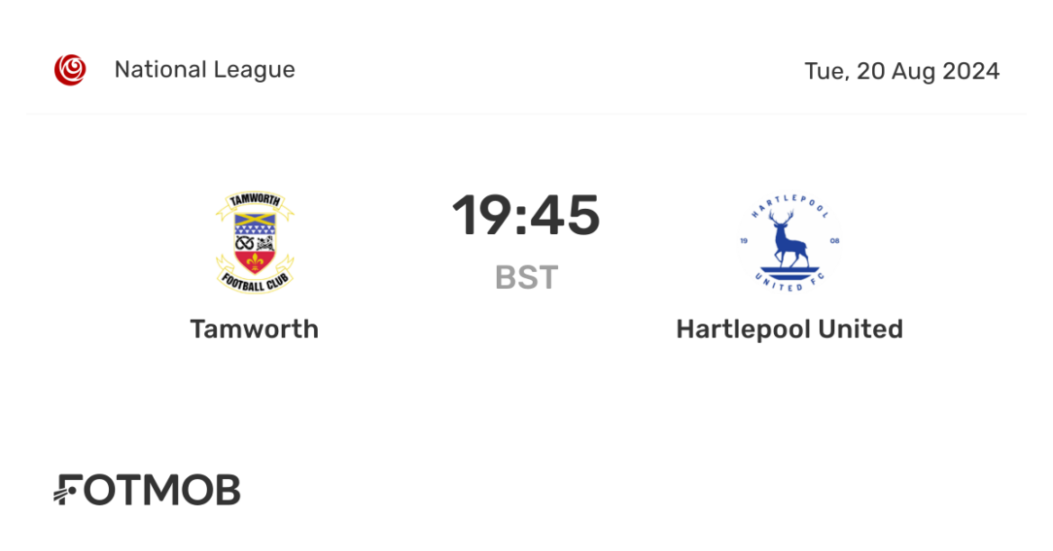 Tamworth vs Hartlepool: All You Need to Know