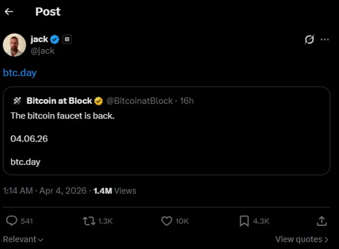 Free Bitcoin: Jack Dorsey Revives the Bitcoin Faucet