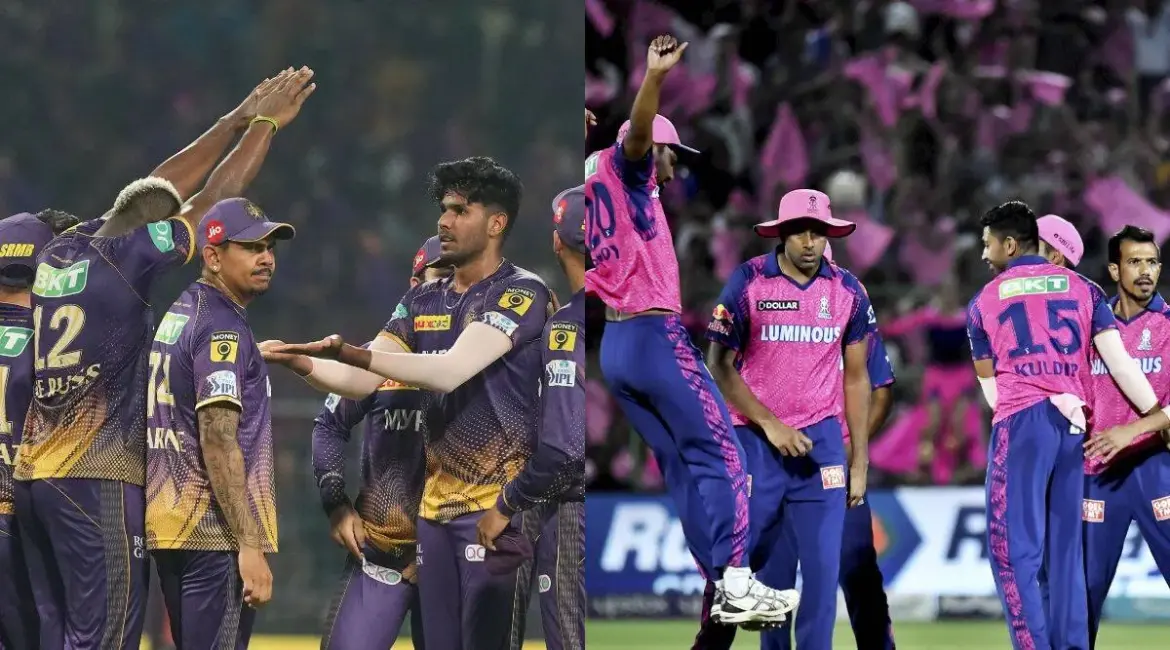 Rajasthan Royals vs Kolkata Knight Riders standings