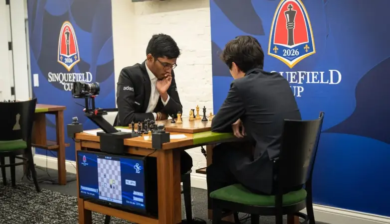 Indian Grandmaster R Praggnanandhaa defeats Javokhir Sindarov in Sinquefield Cup